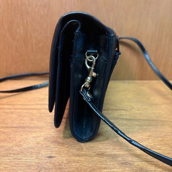 VTG Buxton Black Leather Velvet Touch Cowhide Wallet/Crossbody Bag - Picture 4 of 11